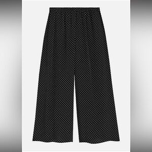 Theory Polka Dot Silk Wide Leg Pants